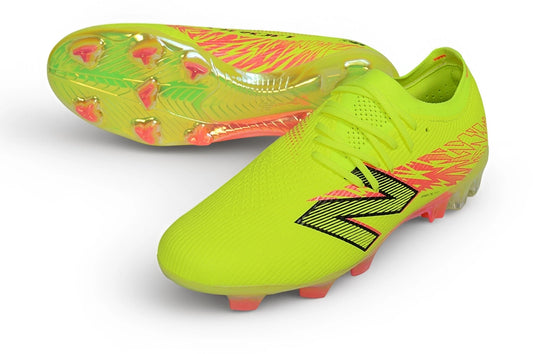 Chuteira Campo New Balance Furon V8 Elite FG - Hi-Lite Energy Red