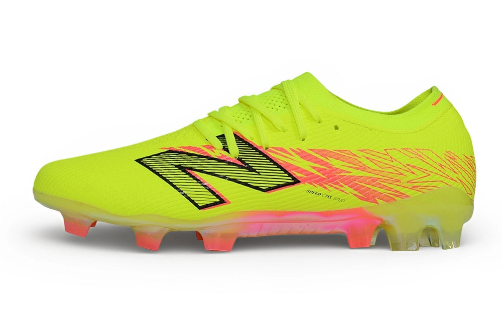 Chuteira Campo New Balance Furon V8 Elite FG - Hi-Lite Energy Red