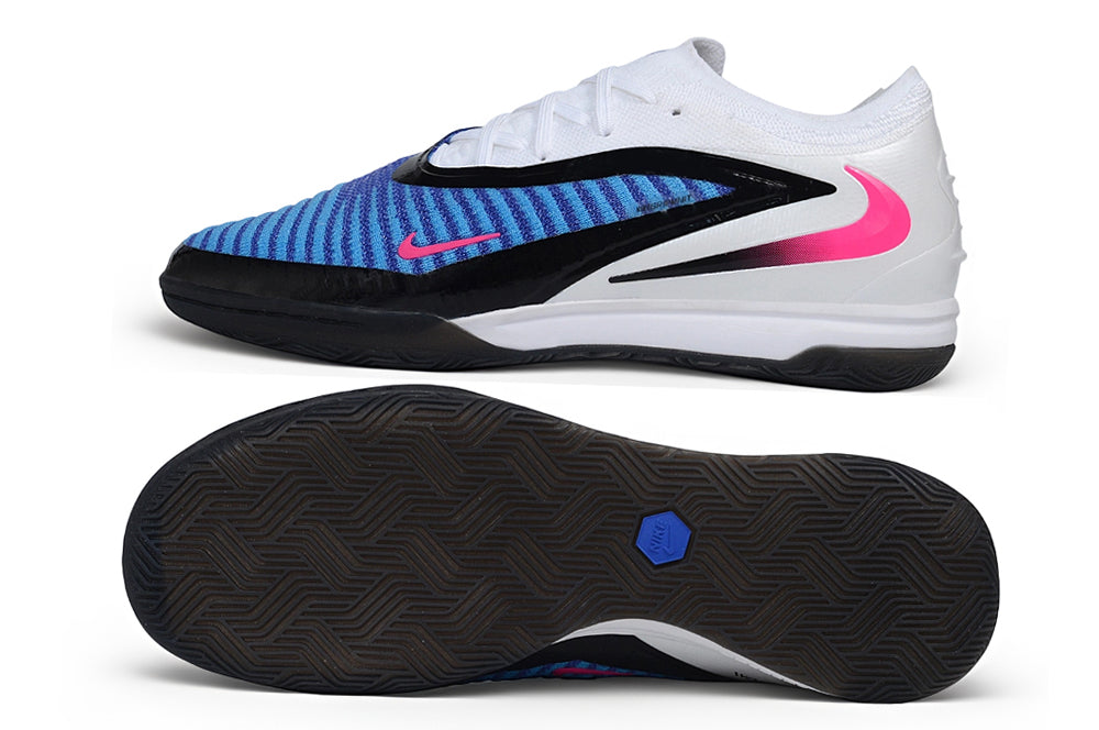 Chuteira Futsal Nike Phantom 6 Low Elite IC - White Blue Pink