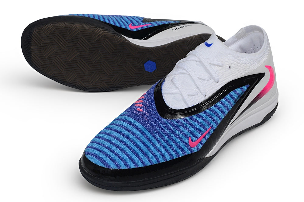 Chuteira Futsal Nike Phantom 6 Low Elite IC - White Blue Pink