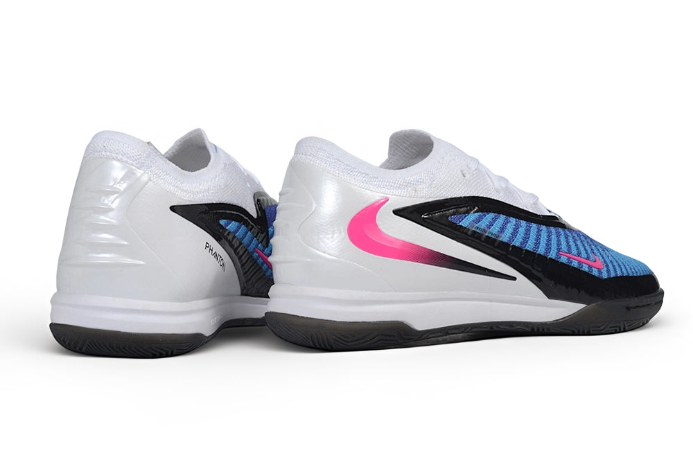 Chuteira Futsal Nike Phantom 6 Low Elite IC - White Blue Pink
