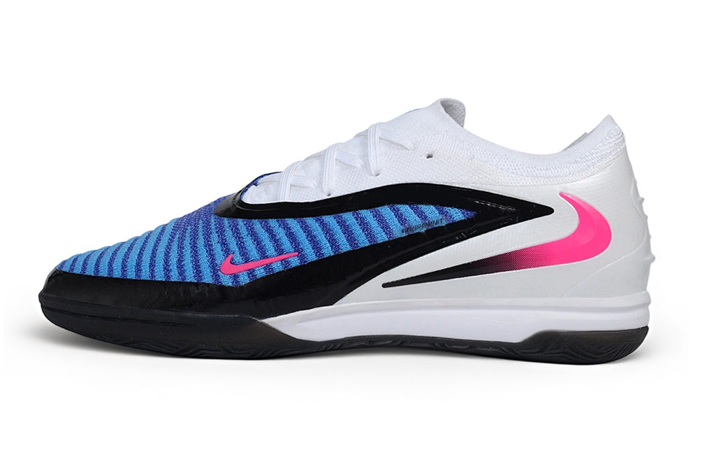Chuteira Futsal Nike Phantom 6 Low Elite IC - White Blue Pink