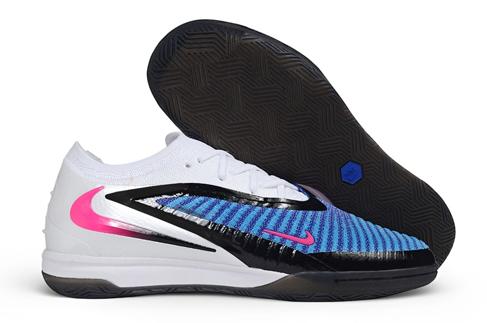 Chuteira Futsal Nike Phantom 6 Low Elite IC - White Blue Pink
