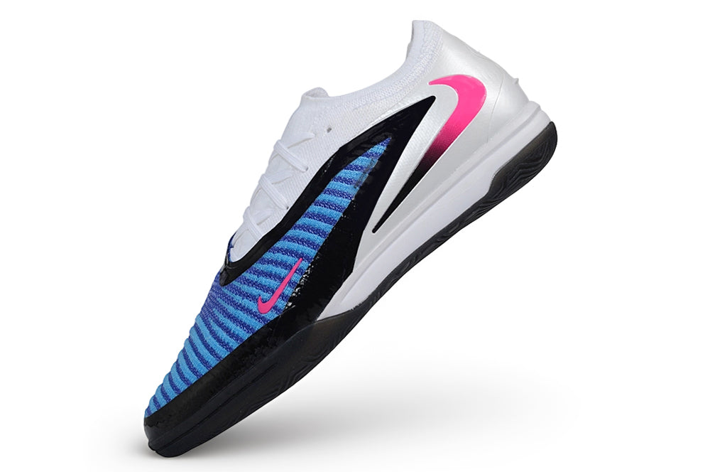 Chuteira Futsal Nike Phantom 6 Low Elite IC - White Blue Pink