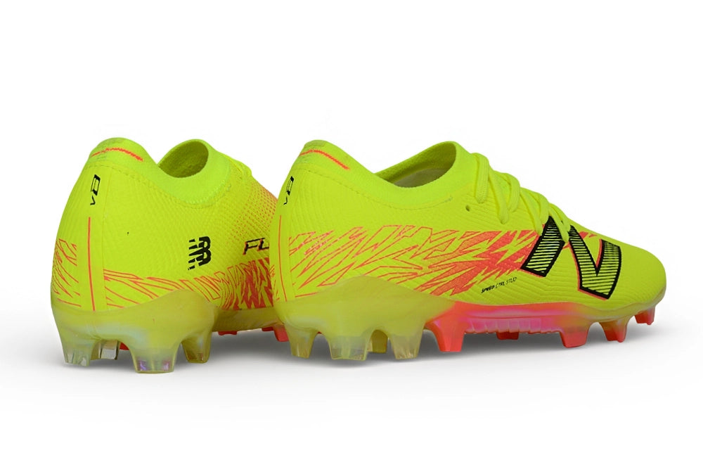 Chuteira Campo New Balance Furon V8 Elite FG - Hi-Lite Energy Red
